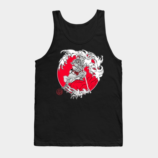 Warrior monkey and Japanese waves Tank Top by Ukiyograph